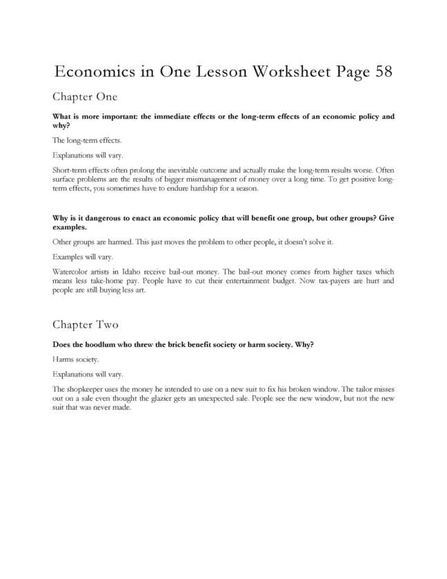 Economics, Finances, and Business Answer Key - Image 2