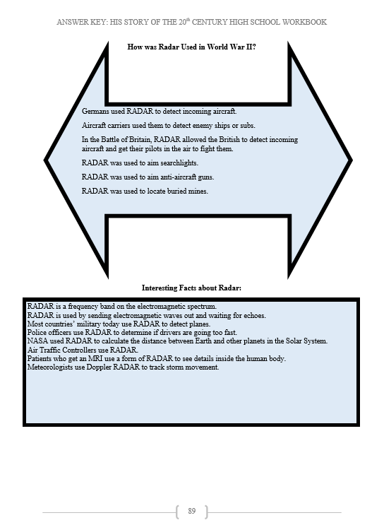 HIS Story of the 20th Century High School Workbook Answer Key - Image 4