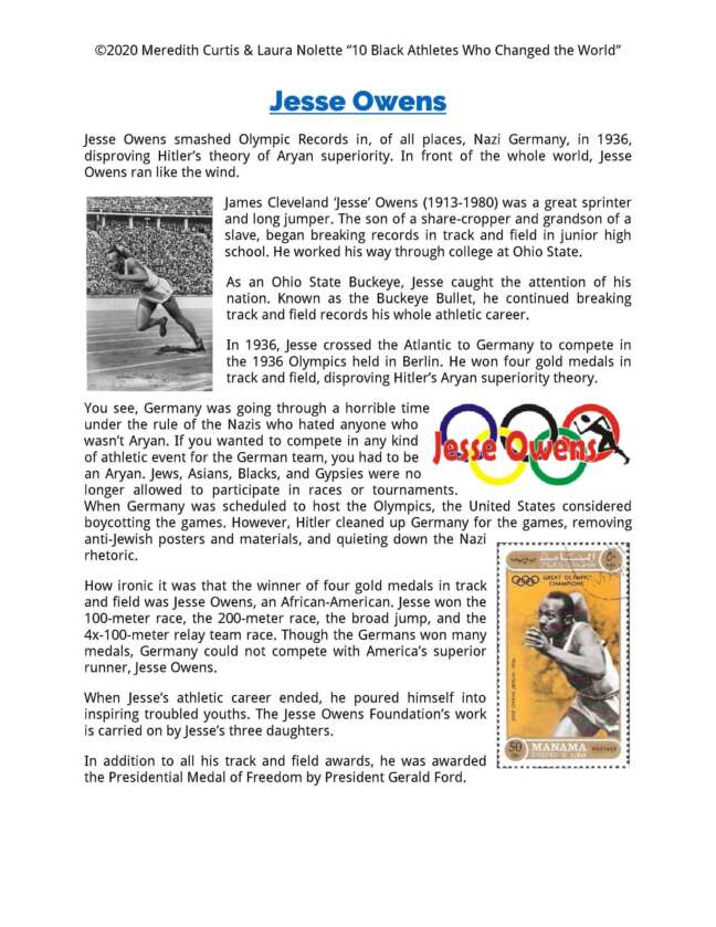10 Black Athletes who Changed the World Lapbook - Image 3