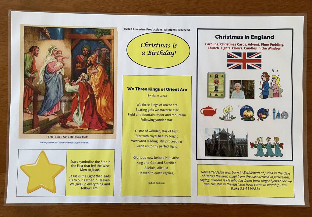 Christmas Placemat England