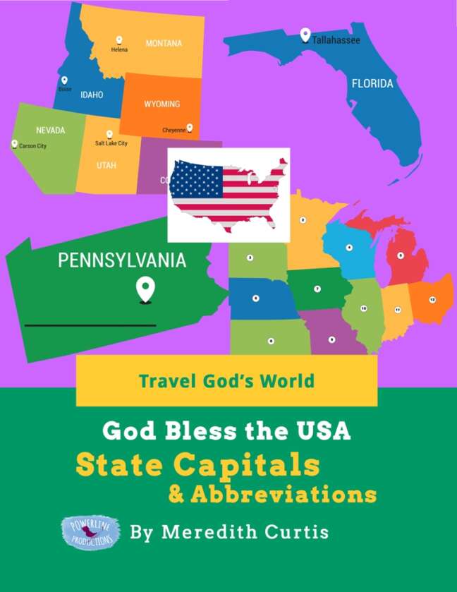 God Bless the USA State Capitals & Abbreviations