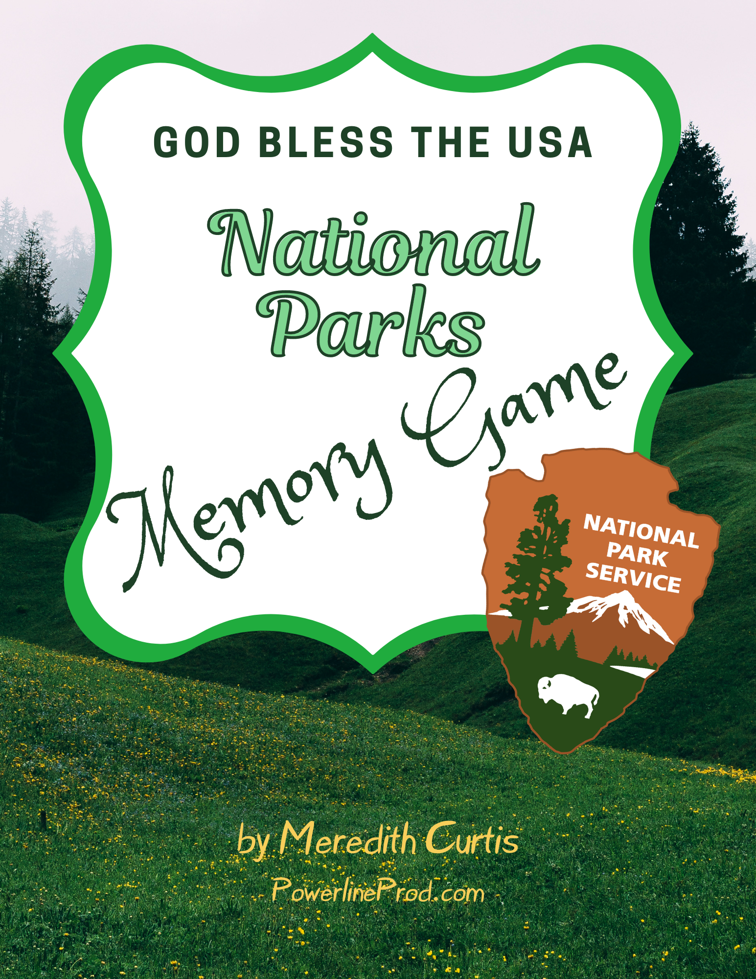 God Bless the USA National Parks Memory Game