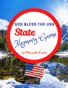 God Bless the USA State Memory Game by Meredith Curtis