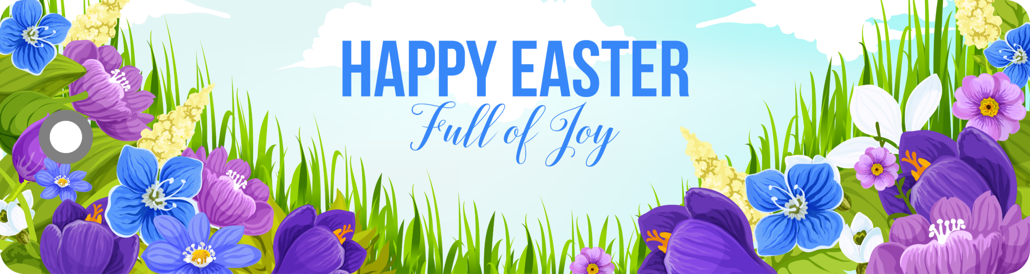 Easter backgrounds AdobeStock_246033778_Happy Easter Full of Joy Wide Banner